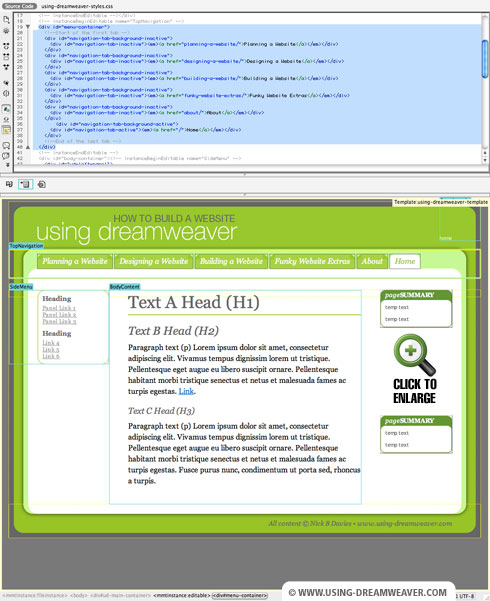 Creating a library item in Dreamweaver