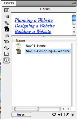 Creating a library item in Dreamweaver