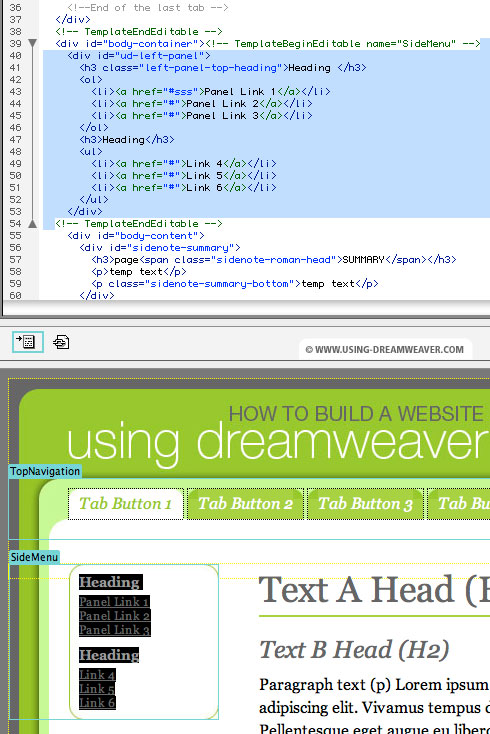 Create editable regions