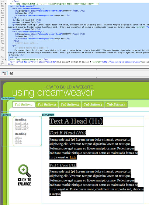 Create editable regions