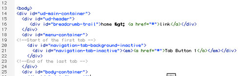 Create navigation tabs