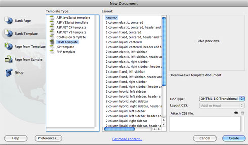 Create a template in Dreamweaver