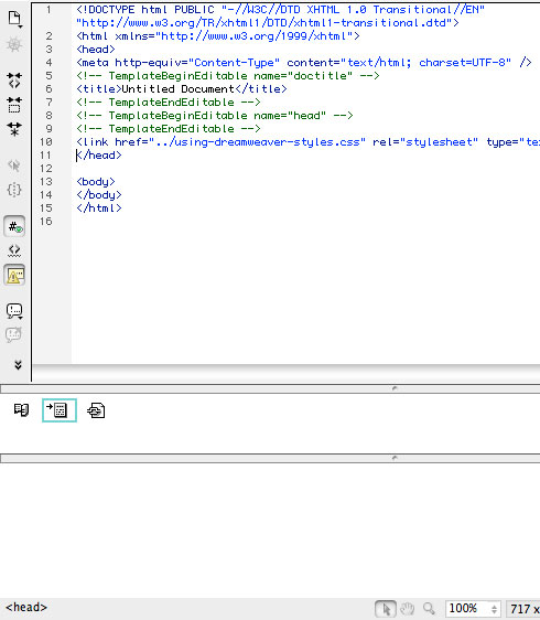 Split View in Dreamweaver